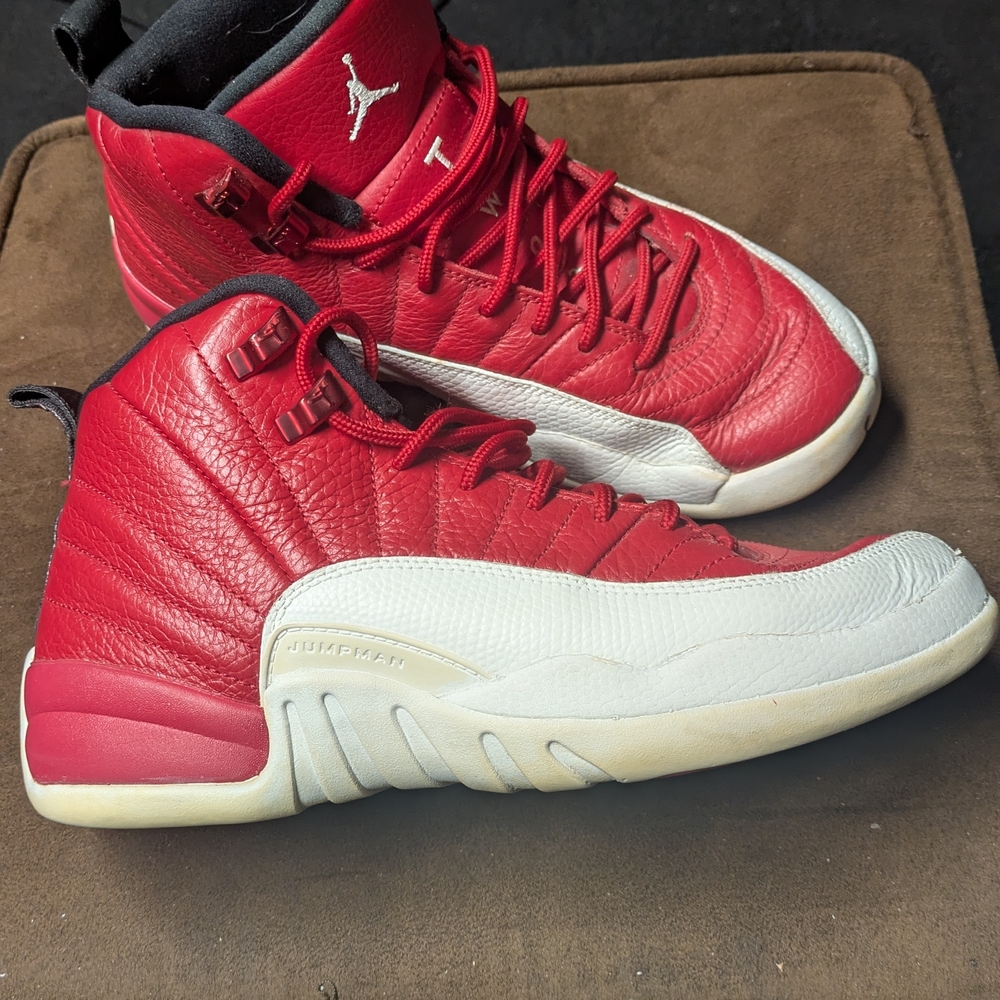 Red and White Air Jordan Sneakers